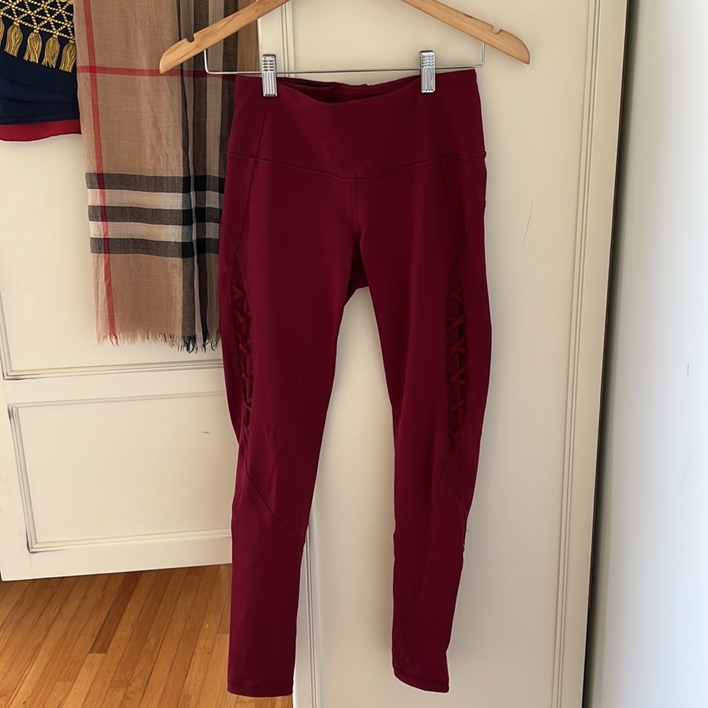 Victoria's Secret Sport Burgundy Red Pants Tight Leggings